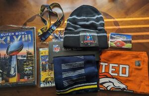 Super Bowl 2014 XLVIII-Warm Welcome Seats Kit Broncos vs Seahawks + TICKET STUB!