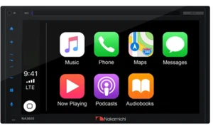 Nakamichi NA3605 6.8" Double DIN CD/DVD USB Receiver Apple CarPlay Android Auto - Picture 1 of 4