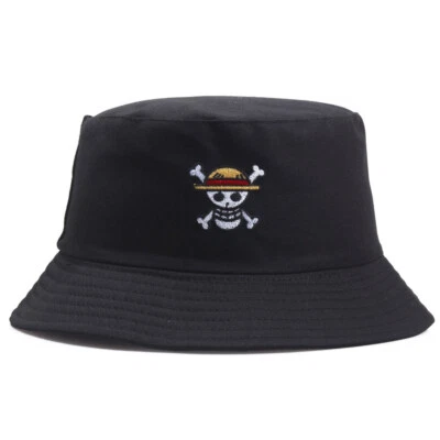 Unisex Skull Pirate Embroidery Bucket Hat Panama Cap Fisherman Sun Hats Foldable - Image 1 of 4