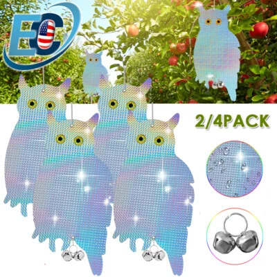 Fake Owl Decoy Scare Garden Hanging Reflective Bird Pigeons Repellent Deterrent - Image 1 of 4