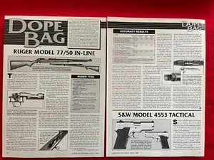 Pubblicità articolo/stampa rivista 1998 vintage modello Ruger 77/50 specifiche pistola tabella precisione - Foto 1 di 8