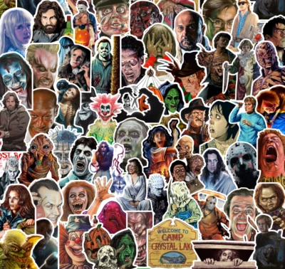 25/50 80 年代恐怖电影贴纸包-防水乙烯基-万圣节13号星期五 — 第 1/3 张图片