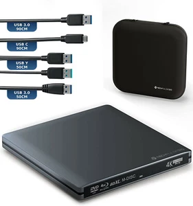 techPulse120 Externes Imperator UHD Paket USB 3 C Laufwerk Blu-ray Brenner Grau - Bild 1 von 6