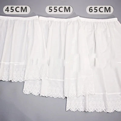 Mujeres 100% Algodón Encaje Ribete Medio Slip Falda Falda Extensor Enagua Vestido Foto 1 de 4