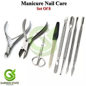 Manicure Pedicure Nail Kit Nipper Cuticle Pusher Remover Fingernail Cutter/File - Bild 1 von 9