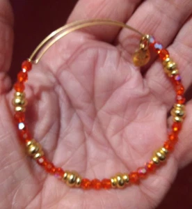 Alex & Ani Orange Cut Glasperlen Gold Armband - Bild 1 von 2