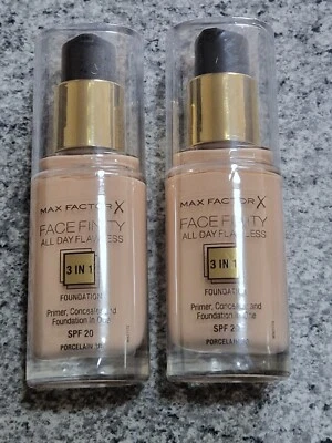 2 x PORCELAIN MAX FACTOR FACEFINITY 3 IN 1 ALL DAY FLAWLESS FOUNDATION  30ml - Image 1 of 4