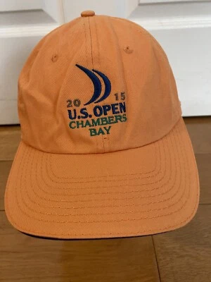 美国公开赛 2015 钱伯斯湾帽高尔夫帽 USGA 系带橙色帽子 — 第 1/4 张图片