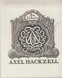 ex-libris Axel Hackzell - Imagen 1 de 1