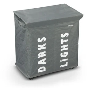 Wäschesammler KJER aus Polyester Wäschekorb m. 2 Fächern, 55x36x55 cm - Bild 1 von 6