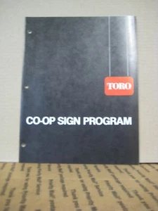 Vintage Original Toro CO-OP Sign Program Catalog1984 - Bild 1 von 3