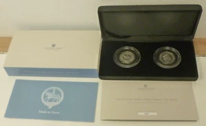 2022 EIIR Platinum Jubilee 2-coin Set UK Royal Mint Sterling Silver Proof 50p's - Picture 1 of 8