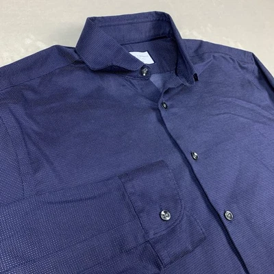 Charles Tyrwhitt Dress Shirt Mens 17/34 Blue Slim Fit Non Iron Business Casual - Image 1 of 4