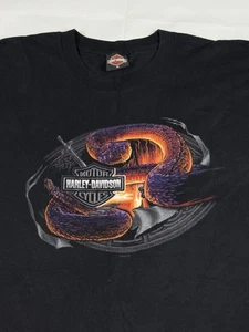 Harley Davidson Shirt Mens XL Black Baltimore, MD 2005 Y2K Rattle Snake VTG - Picture 1 of 14