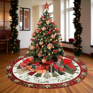 Personalisierter Weihnachtsbaum Rock, individueller Familienname Weihnachtsdeko, Andenken Xm - Bild 1 von 7
