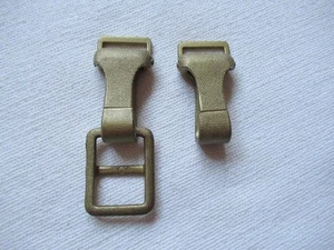 2 orig. Karabinerhaken u Schiebeschnalle für Schultergurte a dem 3. Reich golden - Picture 1 of 5