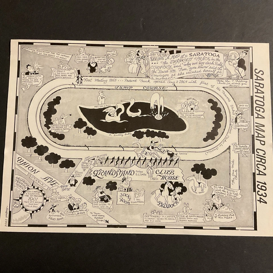 SARATOGA RACE TRACK 1934 Clipping Horse  Racing - Image 1 of 1