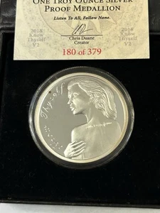 Know Thyself V2 2018 1 oz prueba Silver Shield MiniMintage .999 vintage 379 - Imagen 1 de 2