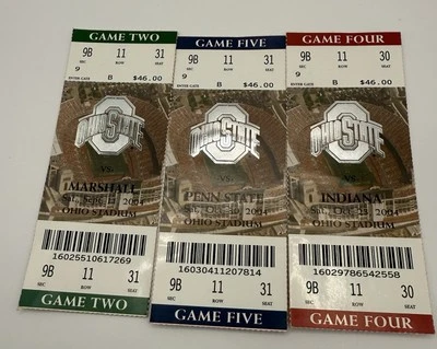 2004 Ohio State Football Ticket Stubs Lot Of 3Marshall Indiana State Penn State - Image 1 of 3