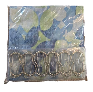 Shower Curtain (Exterior Panel) With Rings Floral Blue/Green - Picture 1 of 3