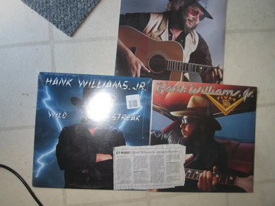 HANK WILLIAMS JR LOT OF (3) DIFFERENT NEW/SEALED US LPs major 5-0 wild +ARTICLE - Image 1 of 2