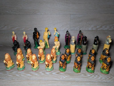 SPARES Chess Baron Chess  Set classical hand painted MISSING 1 QUEEN  WEAR READ - Image 1 of 4