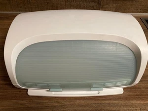 Tupperware BrotMax Brotbehälter weiß, türkis groß mit Schneidebrett - Bild 1 von 8