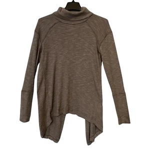 Free People Top Damen Größe S Braun Tunika Rollkragen Oversize Schlitz Rücken Boho - Bild 1 von 10