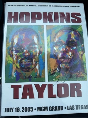 Programa de Boxeo Autografiado Bernard Hopkins vs Jermain Taylor (2005) MGM Grand Foto 1 de 2