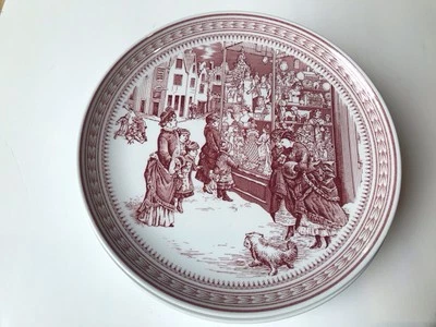 Spode William Sonoma St. Nick Salad Plate Red Victorian Christmas Set Of 8 - Image 1 of 3