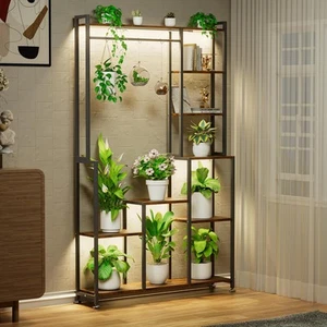 CODACE Plant Stand Indoor with Grow Light - 71 Inches Tall Shelf, Brown  - Picture 1 of 8