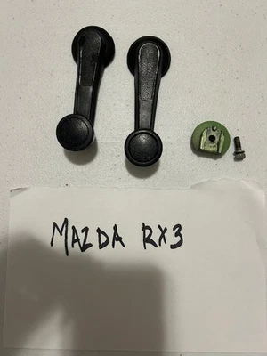 Puxadores de janela Mazda RX3 1972-1974 preto cupê/sedã - Imagem 1 de 3