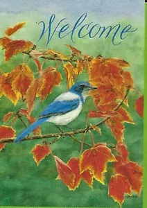 Small Garden Flag - WELCOME blue bird - Lowe's - 12.5 x 18 in - Rain/Shine (196) - Picture 1 of 3