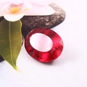 AAA Natural Flawless Mozambique Blood Red Ruby Oval Cut Loose Gemstone 30x20 MM - Picture 1 of 6