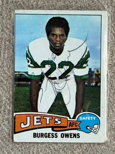 Burgess Owens SIGNED Autographed Auto NY Jets 1975 Topps Card RARE - Picture 1 of 1