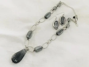 Lia Sophia Halskette und Ohrringe Set Glitzer Glamour! Silberkette Neu ohne Etikett - Bild 1 von 9