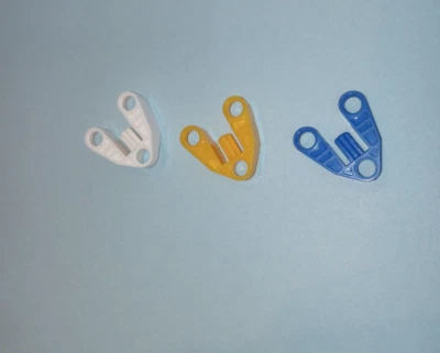 3 pcs Bionicle Lego 32175 White Blue Bright Orange Technic Pin Connect 3x3 cover - Image 1 of 4