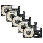 5 Cassettes À Ruban Pour Casio Kl-750E Kl-70E Kl-7400 Kl-7000 Kl-7200 Noir Blanc