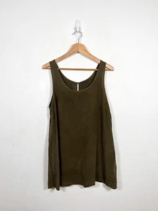 Camicia canotta Grizas top donna taglia M verde kaki seta senza maniche - Foto 1 di 9
