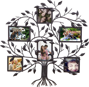 PF0571 Family Tree Metal Wall Hanging Decorative Collage Picture Photo Frame, 6 