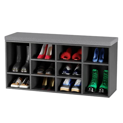 Shoe Bench Storage Bench Entryway Bench Shoe Storage Organizer with Cushion - Image 1 of 4
