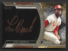 2015 Topps Tier One Lou Brock Gold Acclaimed Auto #12/25 Cardinals HOF