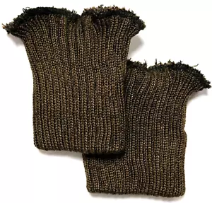 1 Paar Ärmelbündchen dunkel braun meliert grob gestrickt Ärmel Bündchen - Bild 1 von 1