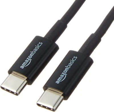 (LOTE x3) AmazonBasics Cable USB Tipo-C a Tipo-C 2.0, 6 Pies/1.8 Metros - Negro Foto 1 de 2