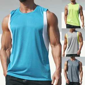 Men Quick Dry Vest Fitness Muscle Tank Tops Sleeveless Workout Gym Sports Shirt❤ - Picture 1 of 21