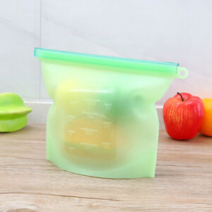 Reusable Silicone Food Storage Bags Fresh Bag Sandwich Fruit bags 50 OZ/1500ML