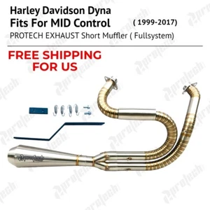 2-1 Pipes Exhaust Fit Harley Davidson Motorcycle Dyna FXD 2006-2017 - Picture 1 of 1