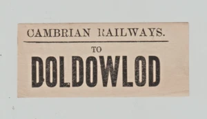 Cambrian Railways Gepäckaufkleber Doldowlod - Bild 1 von 1