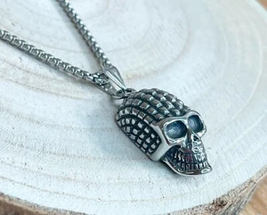 SKULL,, PENDANT NECKLACE, STAINLESS STEEL. GOTHIC.5042-4 - Picture 1 of 2