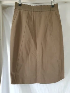 Sportmax By Max Mara Beige/Taupe Pencil Skirt UK 12 Stretch Canvas Kick Pleat - Picture 1 of 14